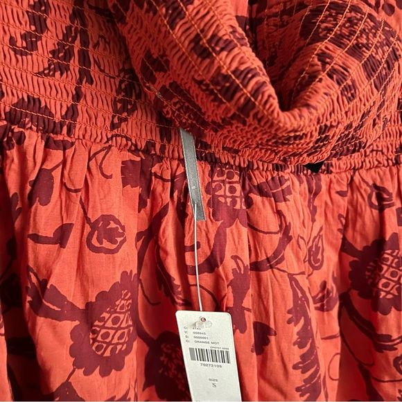 By Anthropologie Beaded Skirt Set Orange Rust Tropical Print NWT - Picture 7 of 15